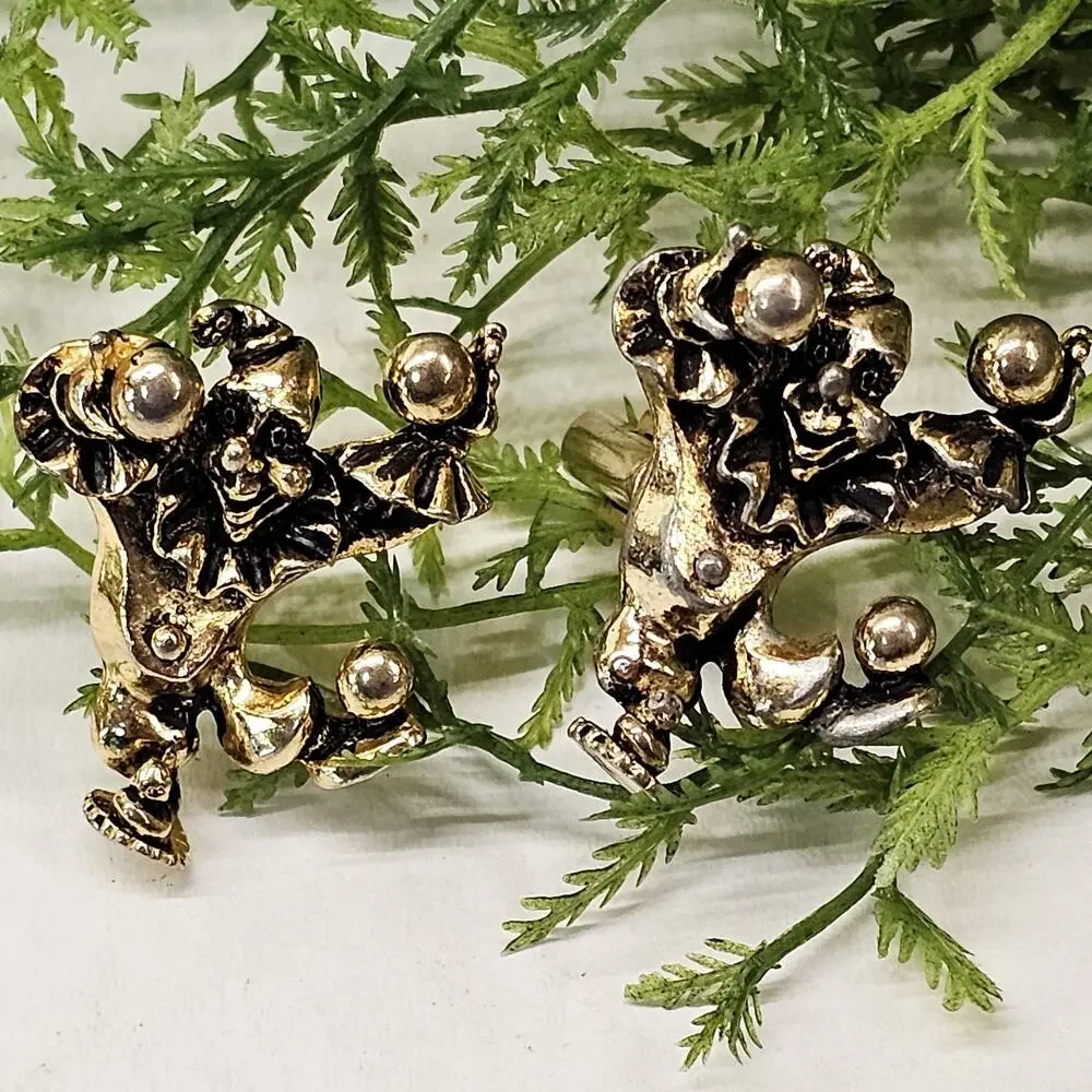 Vintage Clown Windsor Gold-Toned Cufflinks Men’s Formalwear Theater Lapel Pin